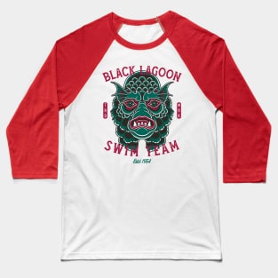 Black Lagoon Swim Team - Vintage Traditional Tattoo - Horror Baseball T-Shirt